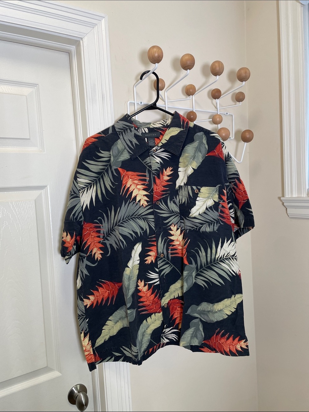Manties - Silk Blend Short Sleeve Button Down Hawaiian Shirt - L